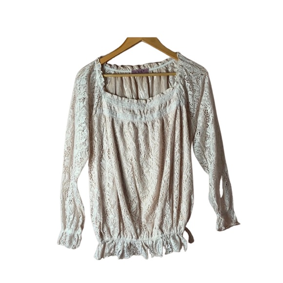 CREAM COLD SHOULDER LACE TOP!!! - Picture 1 of 7